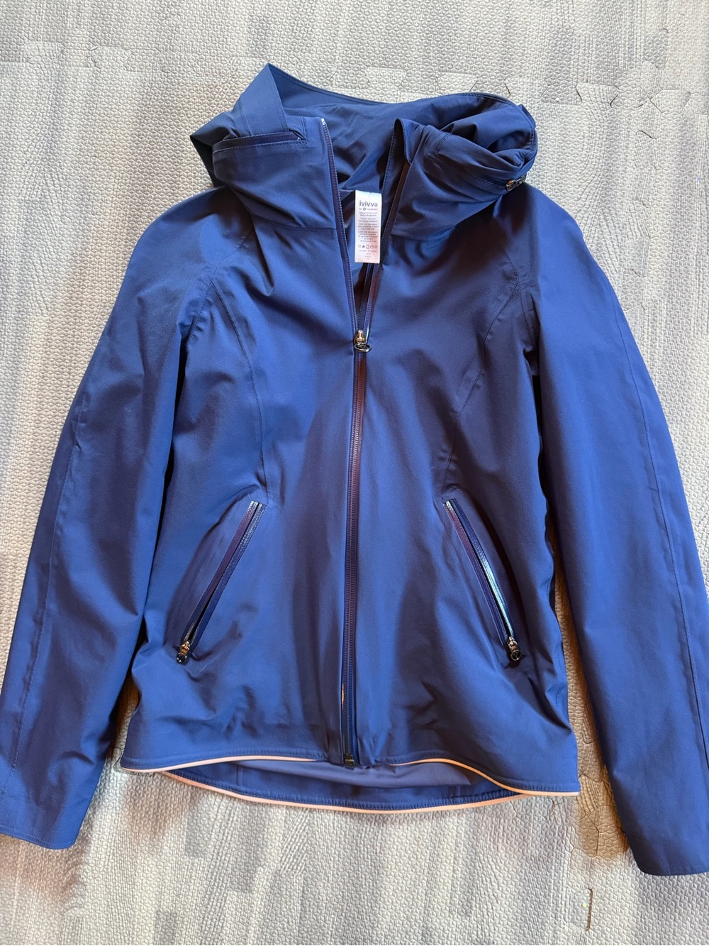 Ivivva Girls Navy Blue Hooded Raincoat